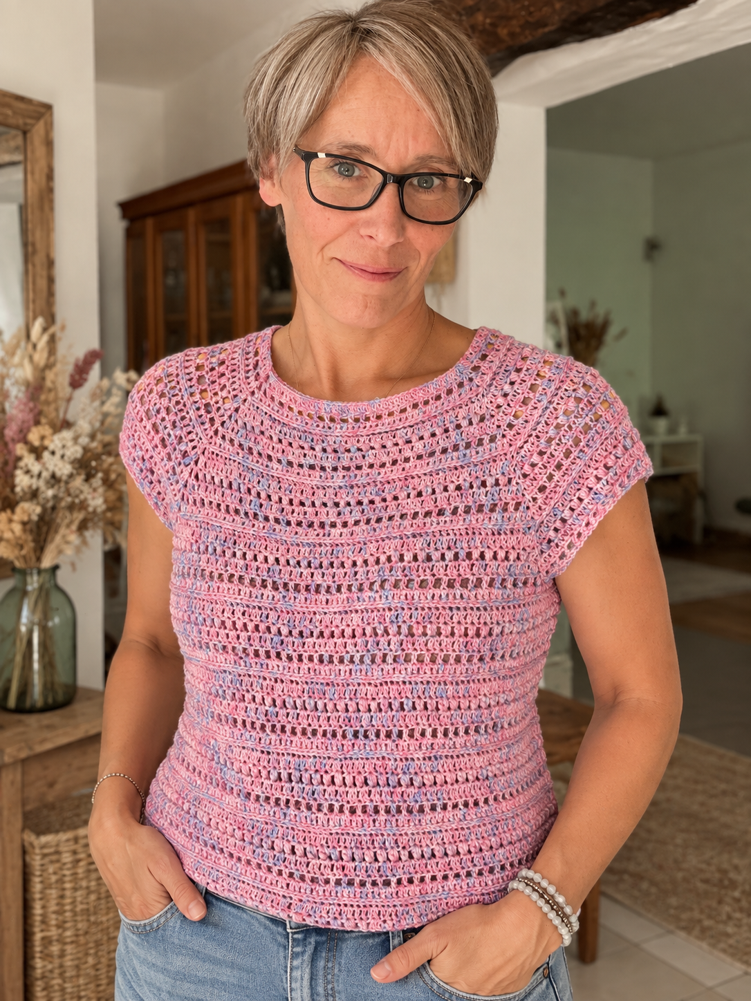 🩷 Top Guimauve - Fait main au crochet