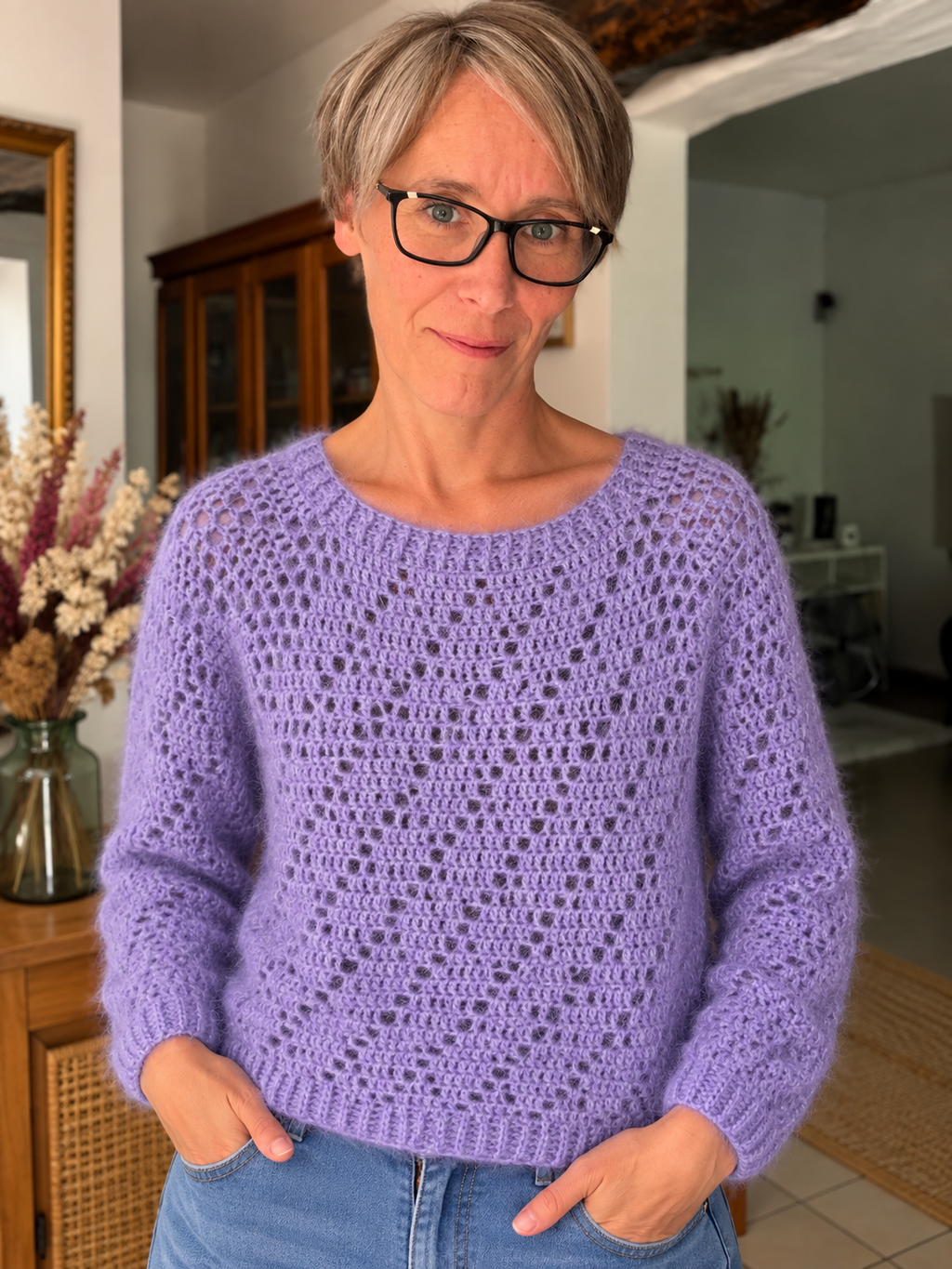 🪻Pull Lavande - Fait main au crochet