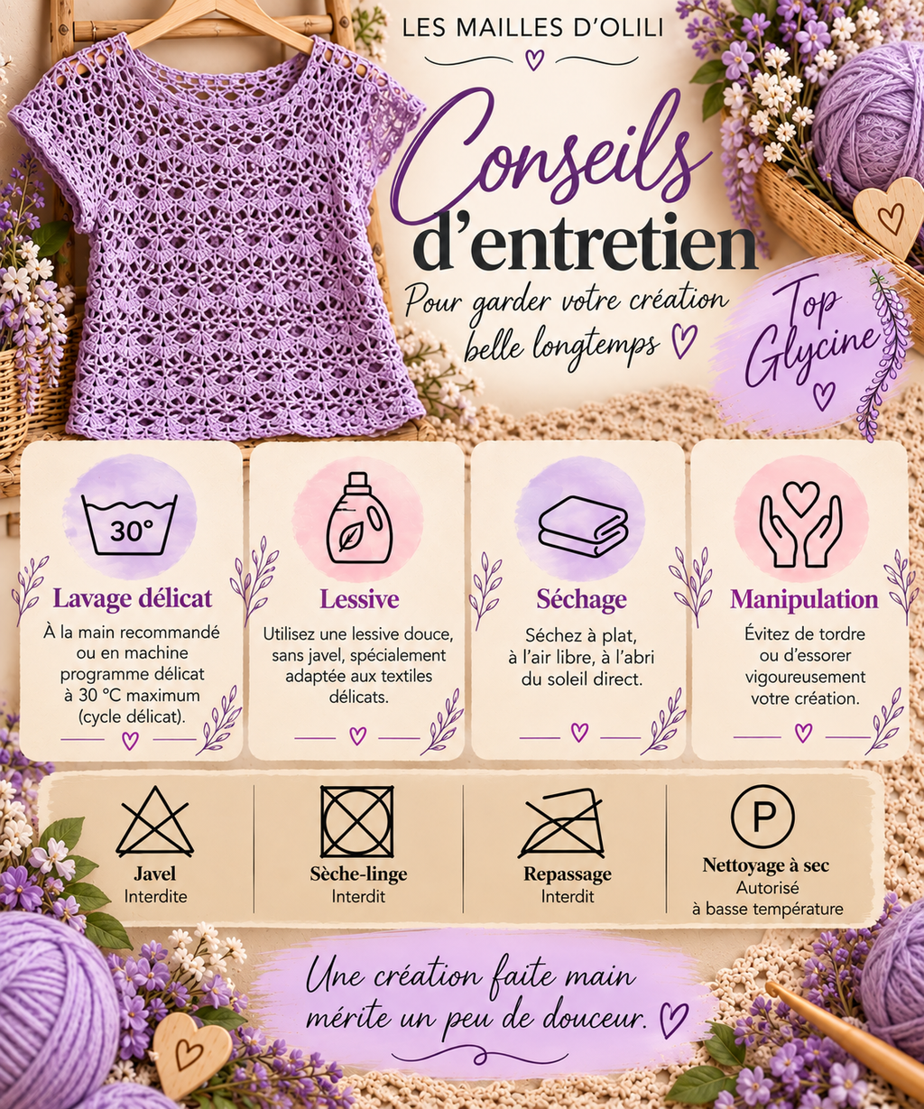 💜 Top Glycine - Fait main au crochet