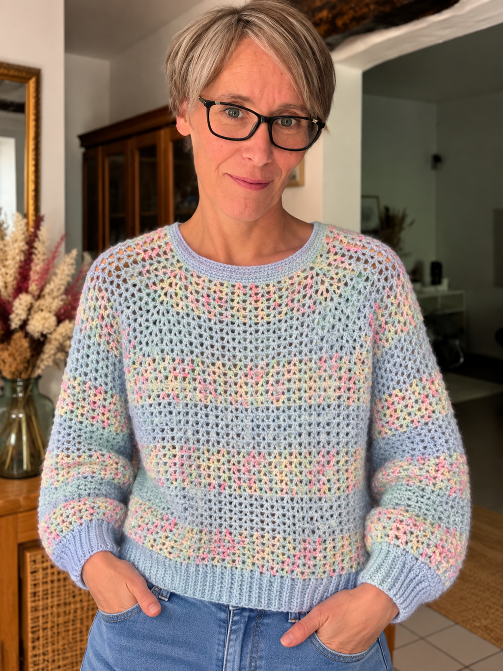 ☁️ Pull Céleste - Fait main au crochet