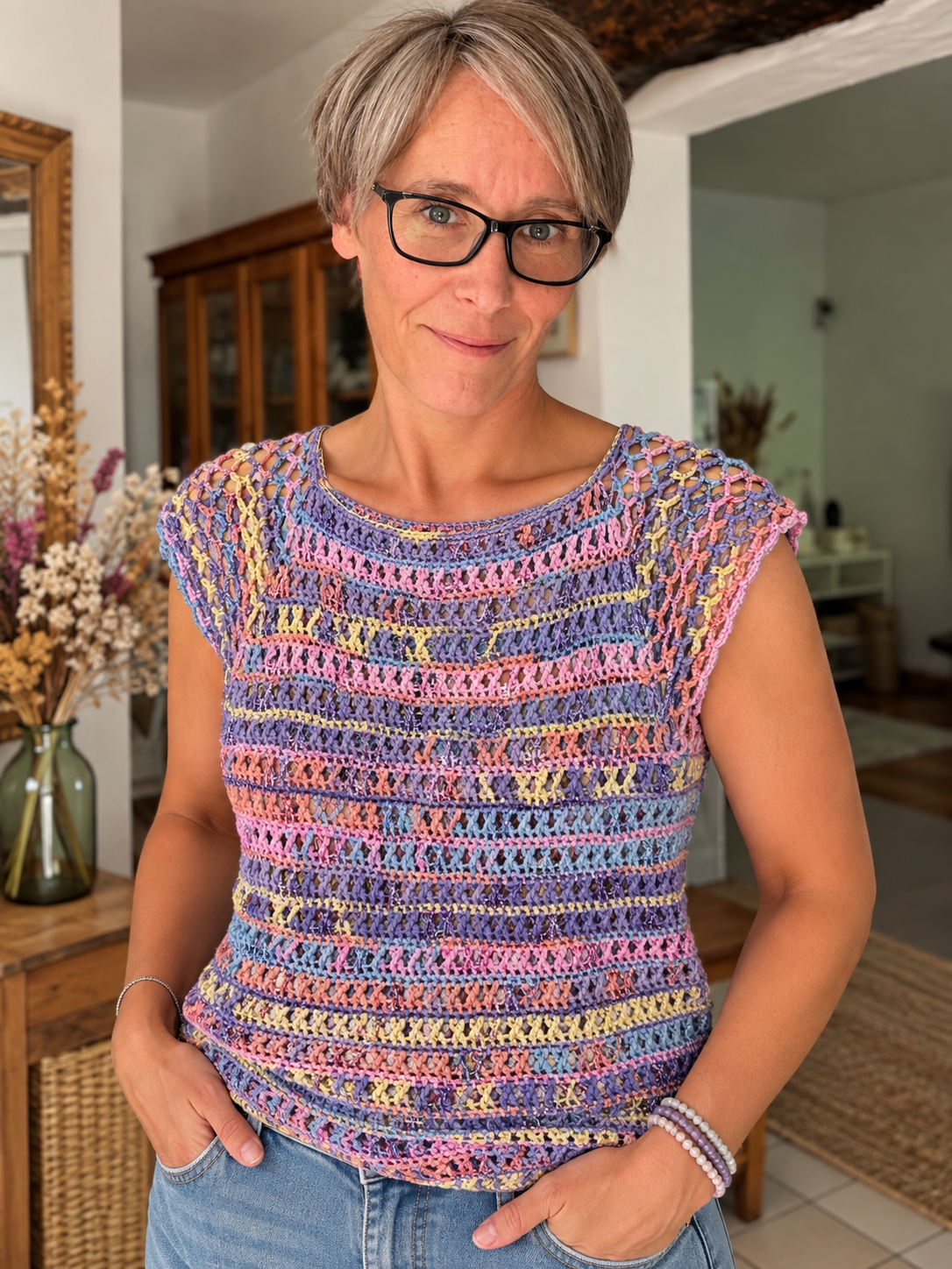🌸 Top Iris - Fait main au crochet