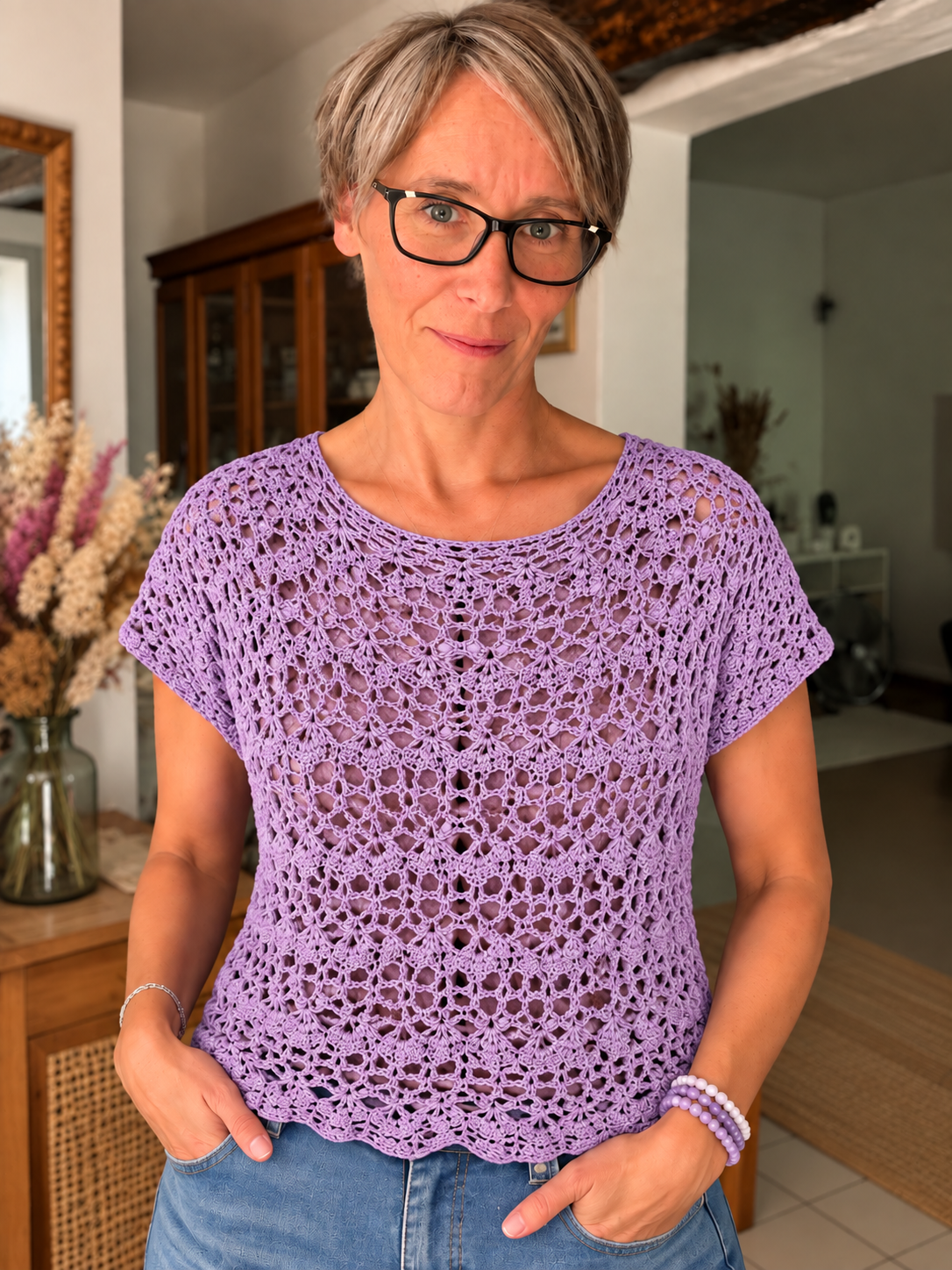 💜 Top Glycine - Fait main au crochet