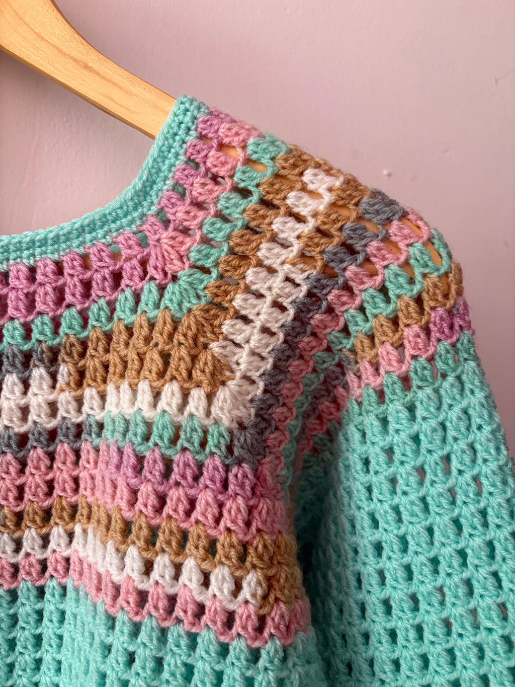 🩵 Pull Aquarelle - Fait main au crochet
