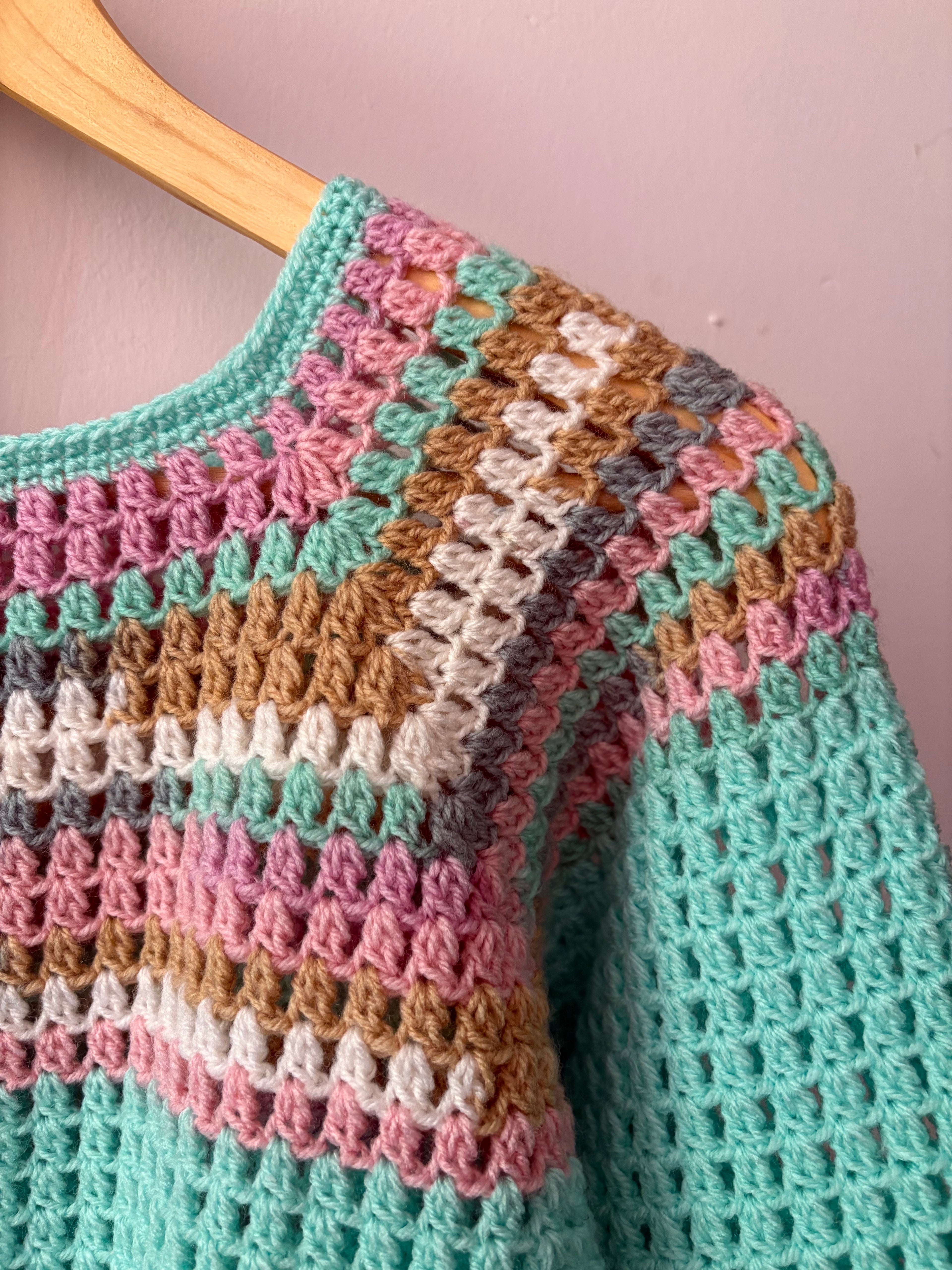 🩵 Pull Aquarelle - Fait main au crochet