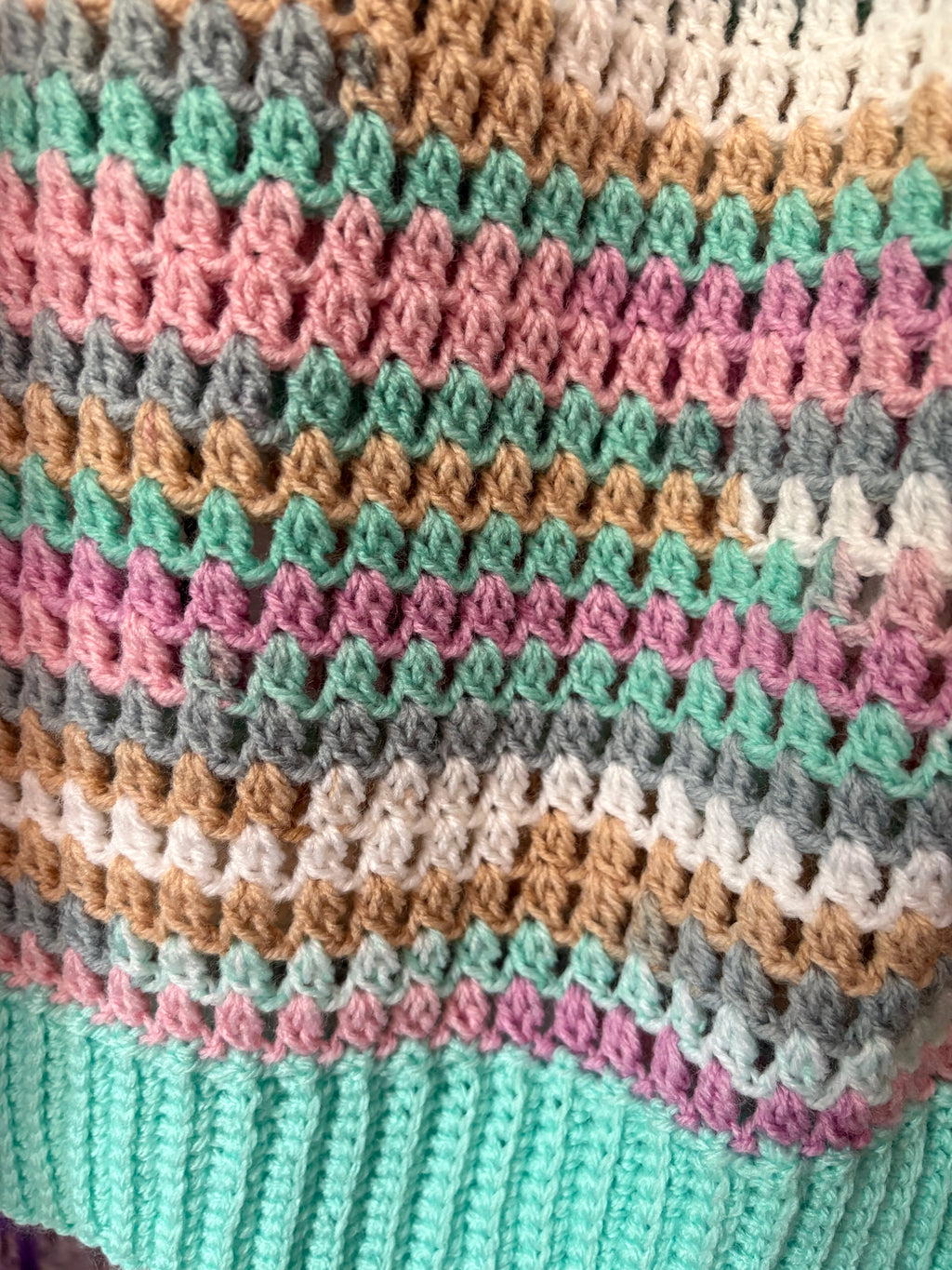 🩵 Pull Aquarelle - Fait main au crochet