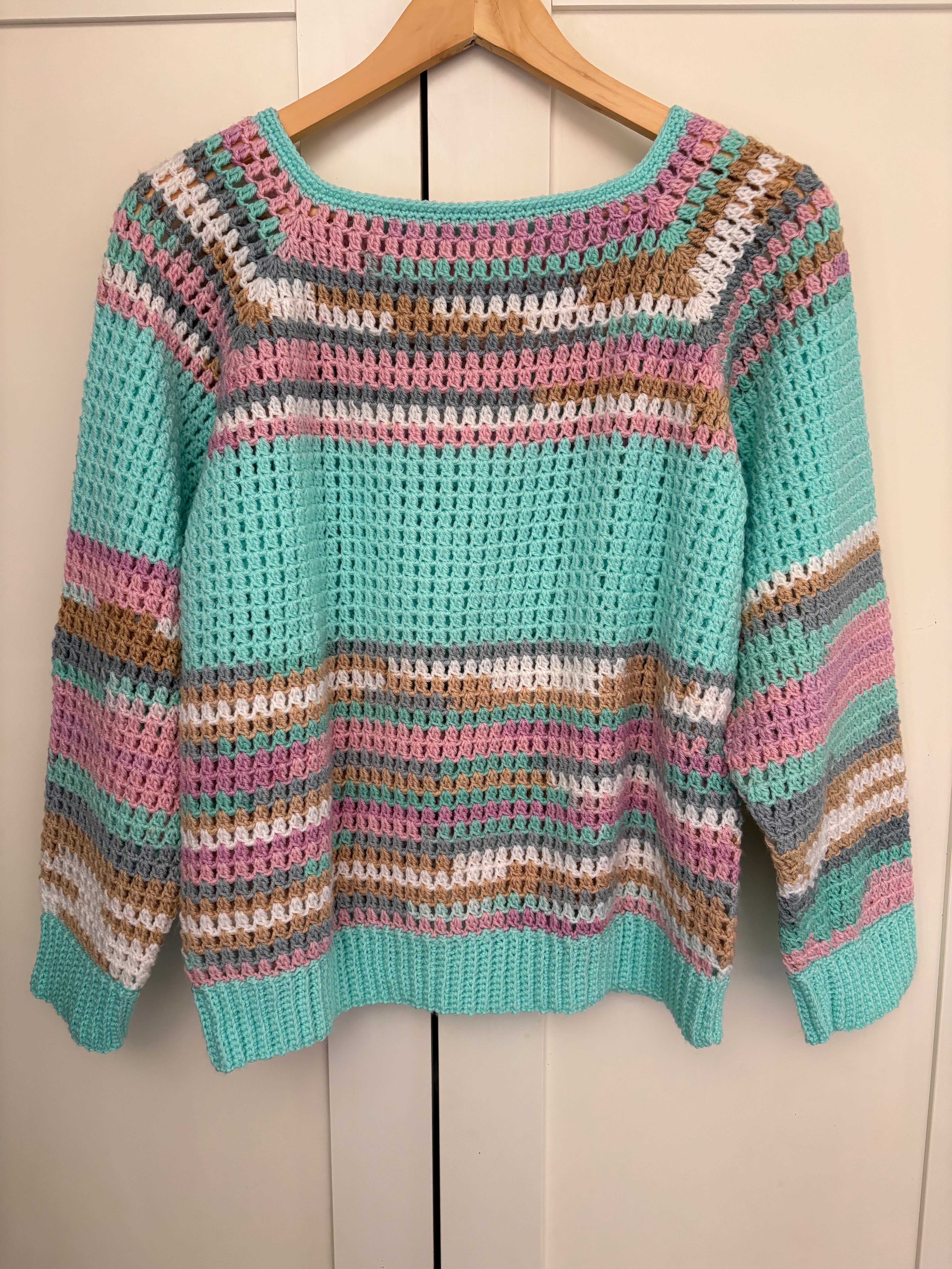 🩵 Pull Aquarelle - Fait main au crochet