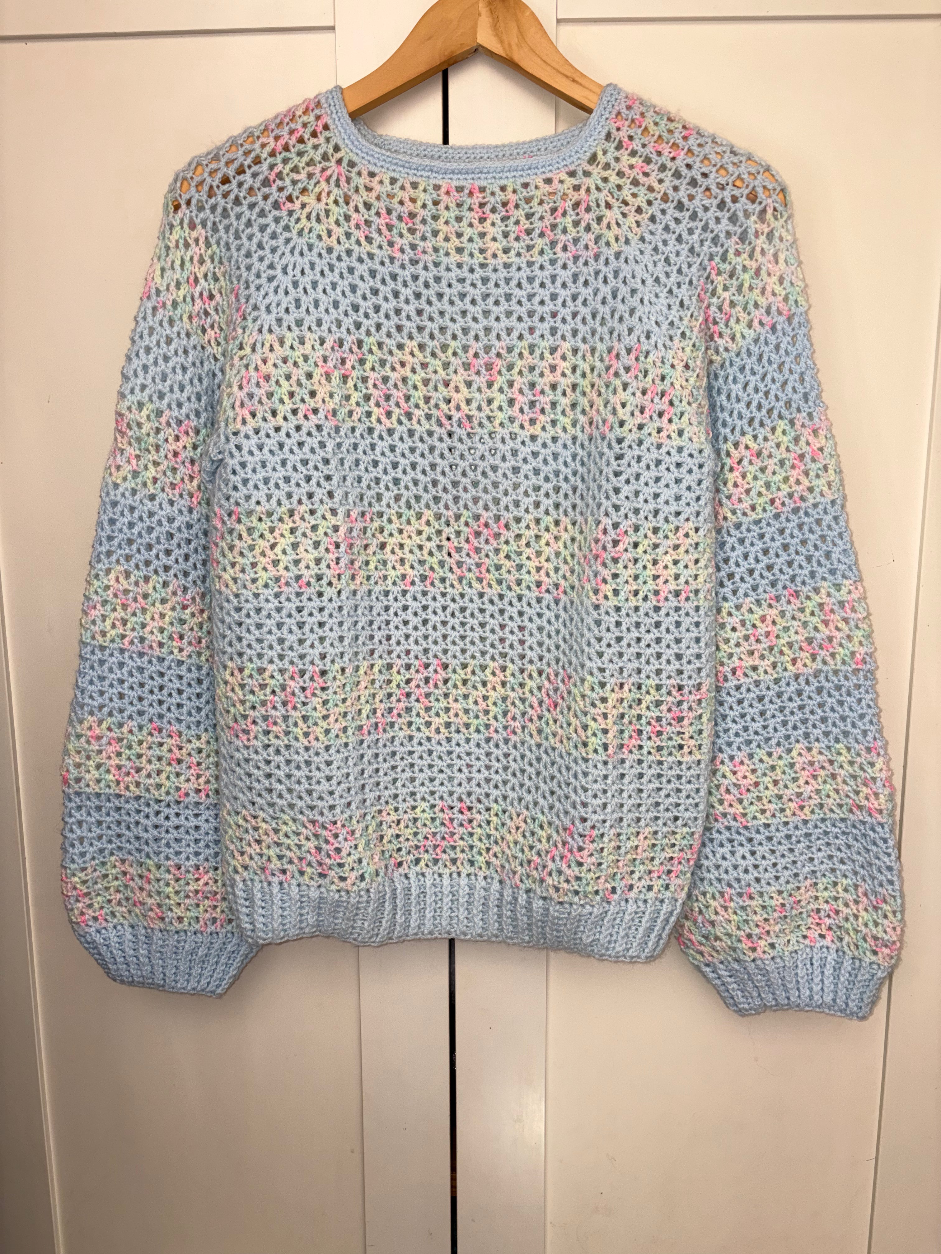 ☁️ Pull Céleste - Fait main au crochet