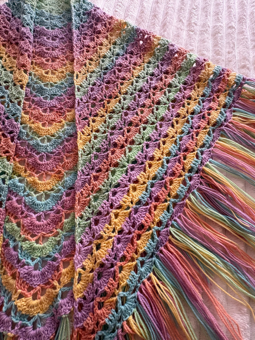 🌈 Châle Rainbow - Fait main au crochet