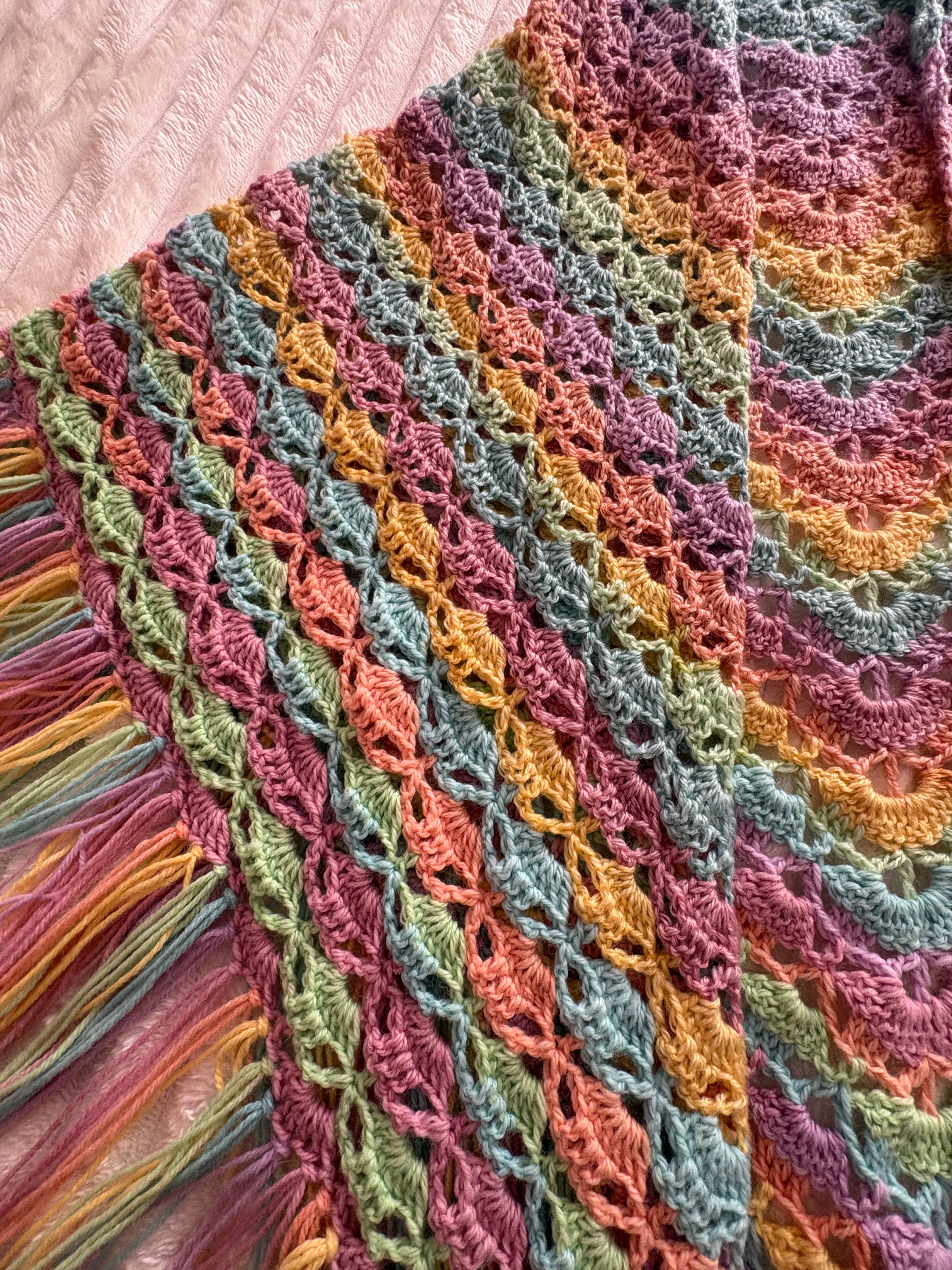 🌈 Châle Rainbow - Fait main au crochet
