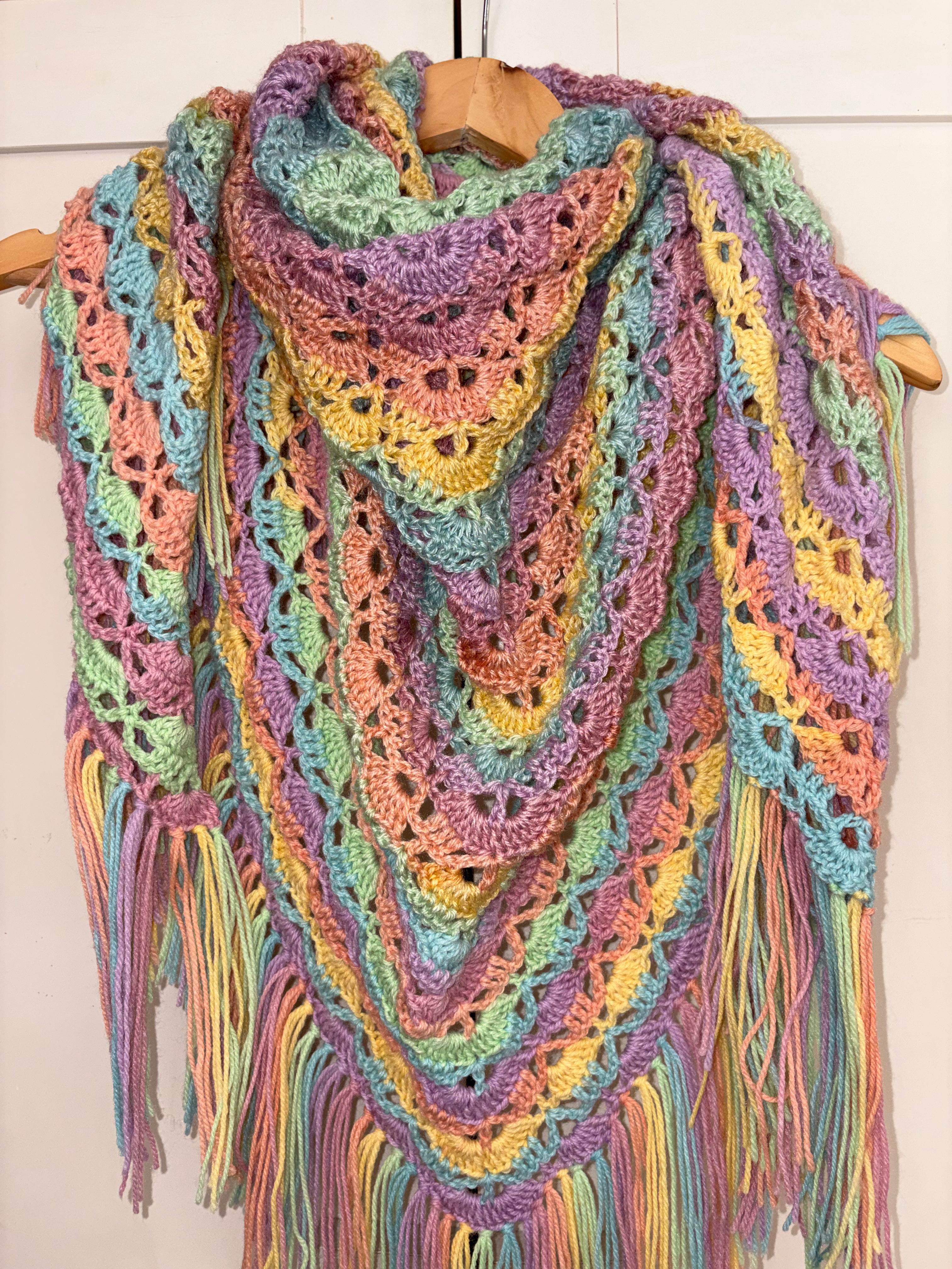 🌈 Châle Rainbow - Fait main au crochet