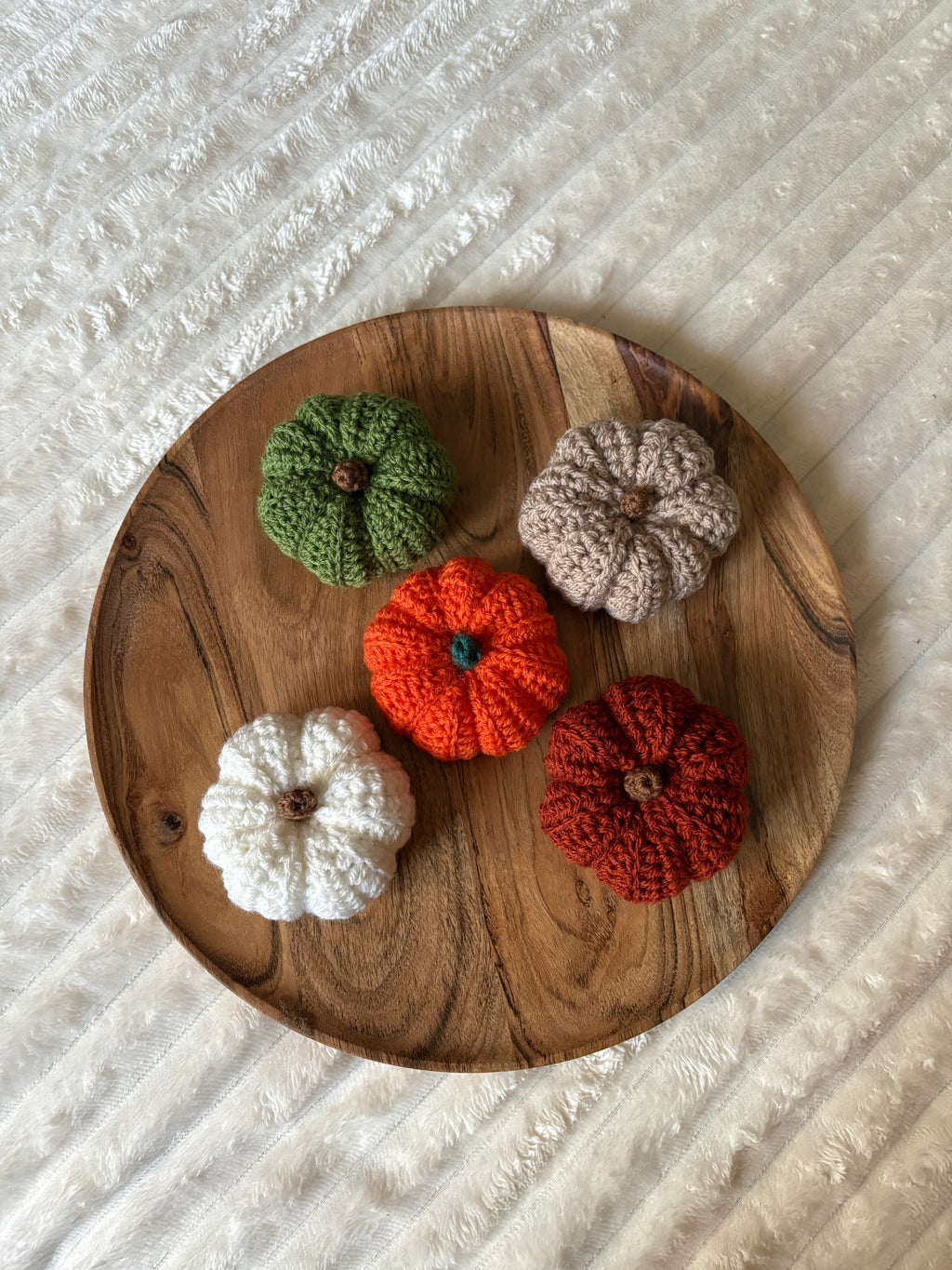 🎃 Lot de 5 citrouilles décoratives au crochet - Fait main
