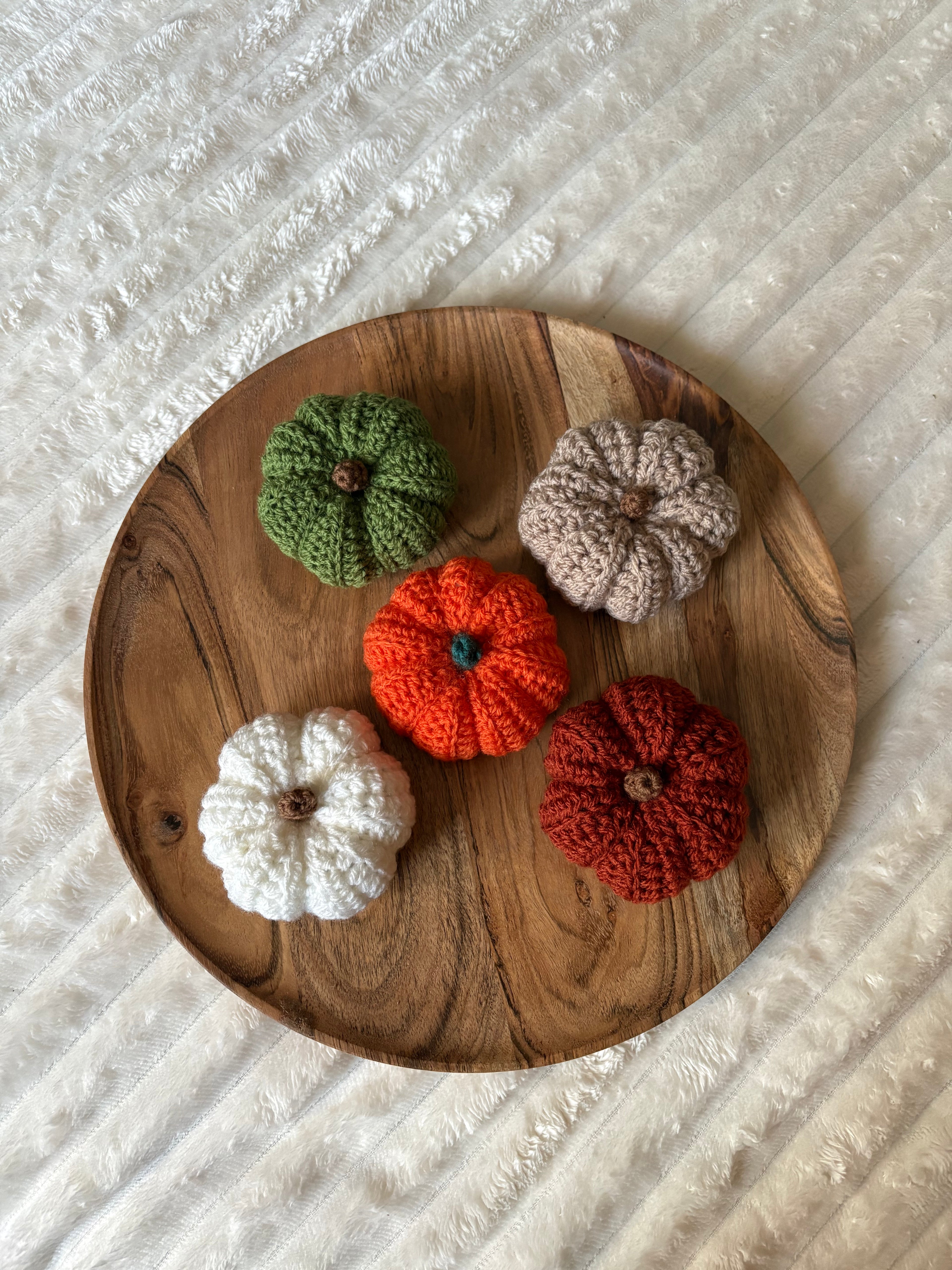 🎃 Lot de 5 citrouilles décoratives au crochet - Fait main