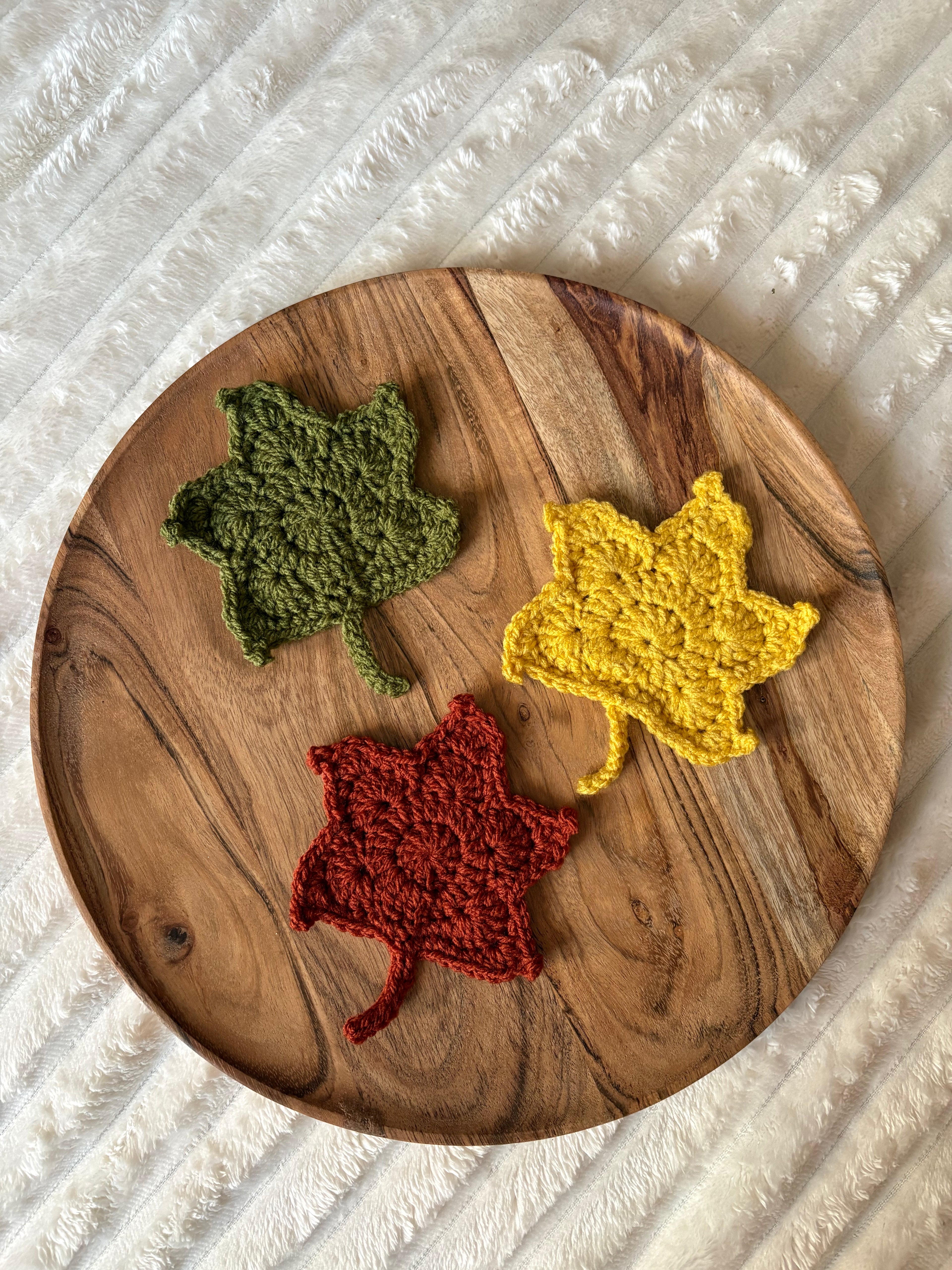🍁 Grande Feuille décorative - Fait main au crochet