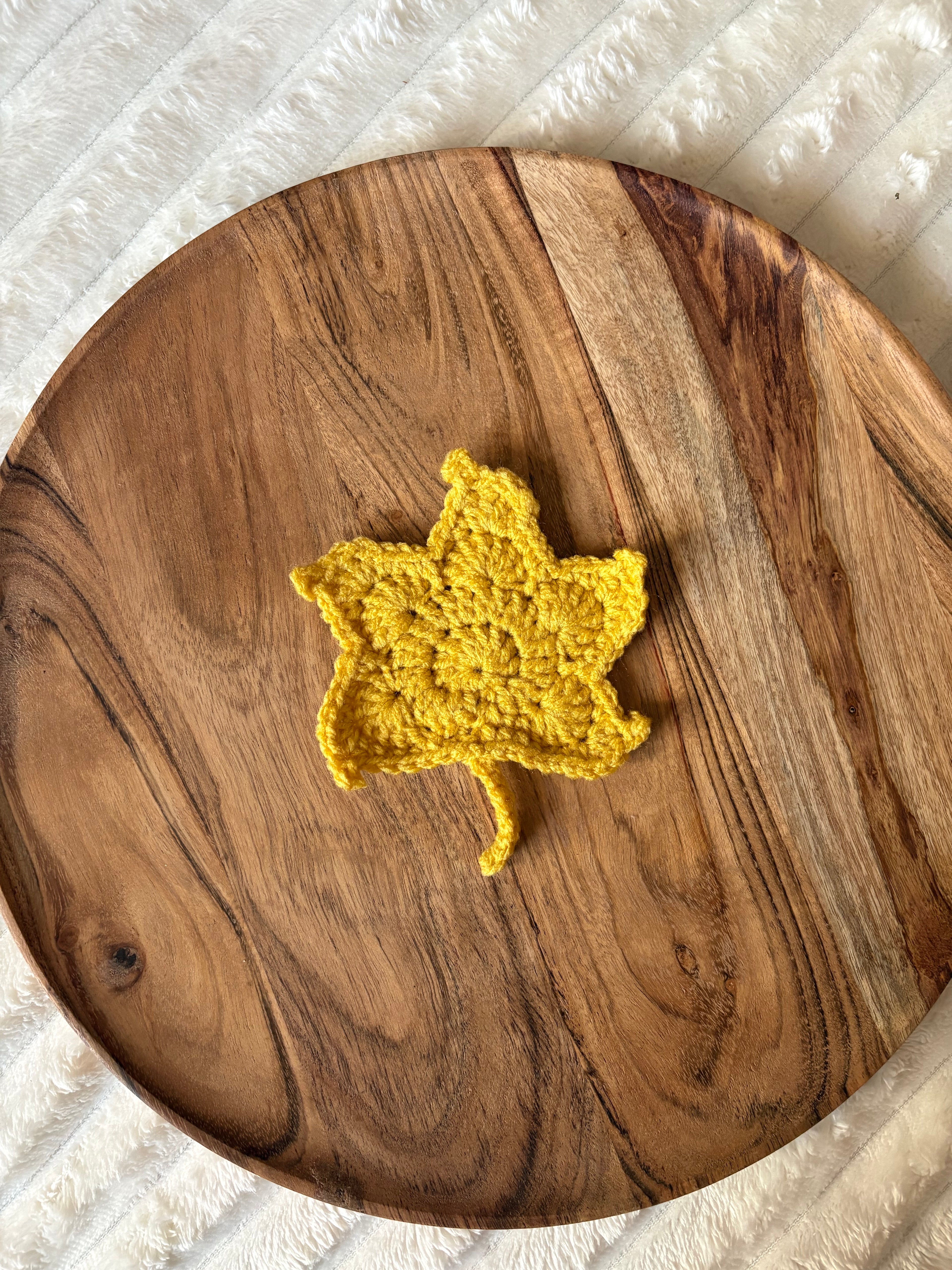 🍁 Grande Feuille décorative - Fait main au crochet