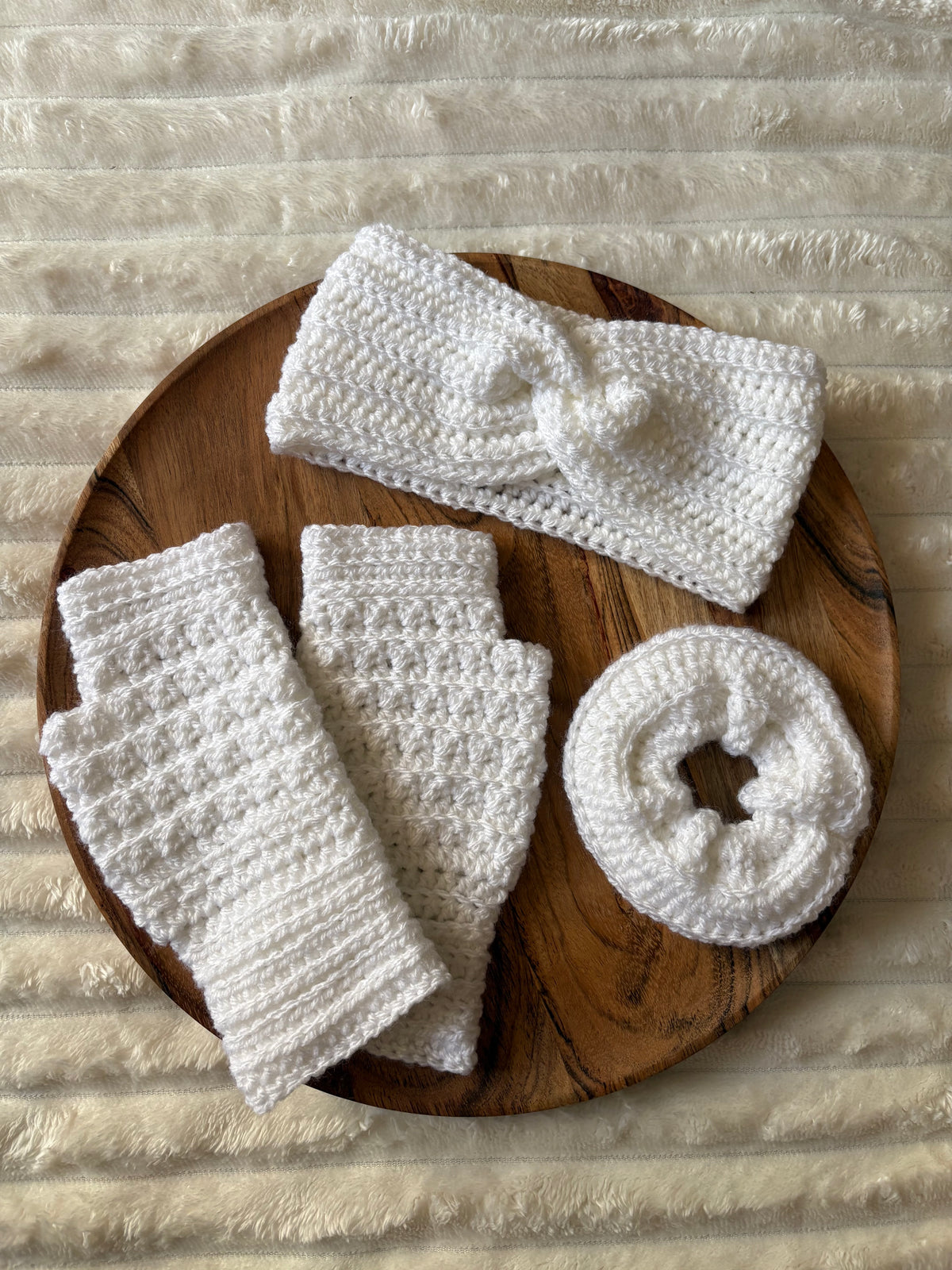 🧶 Ensemble Bandeau / Heaband, Mitaines et Choucou - Fait main au crochet
